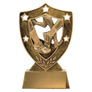 Gold athletics gold shield with resin construction