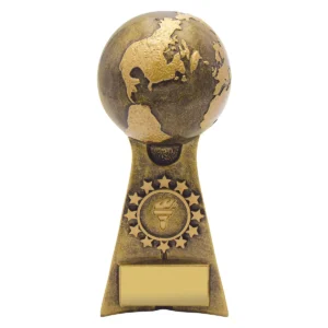 Gold atlas trophy with resin construction