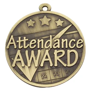 Gold attendance watchword with metal construction
