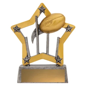 Silver aussie rules mini star with resin construction