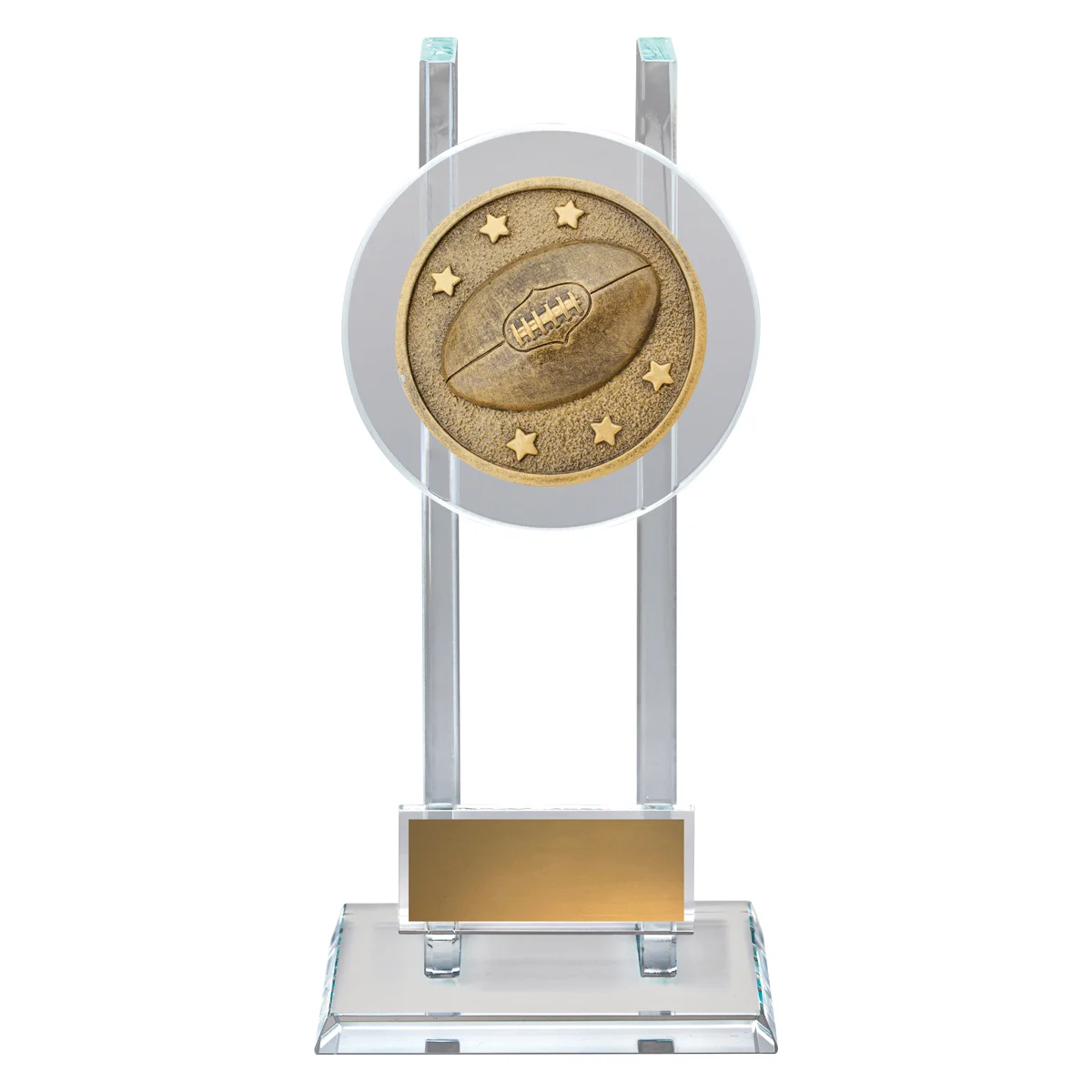 sg231a-gold Gold aussie rules spartan glass with glass construction