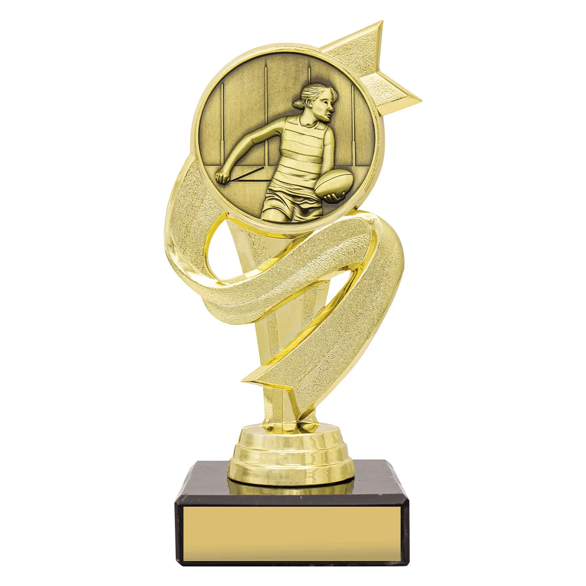 ar514-gold Gold banner ribbon - female with plastic / marble construction