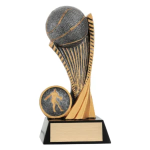 Gold basketball arch with resin construction