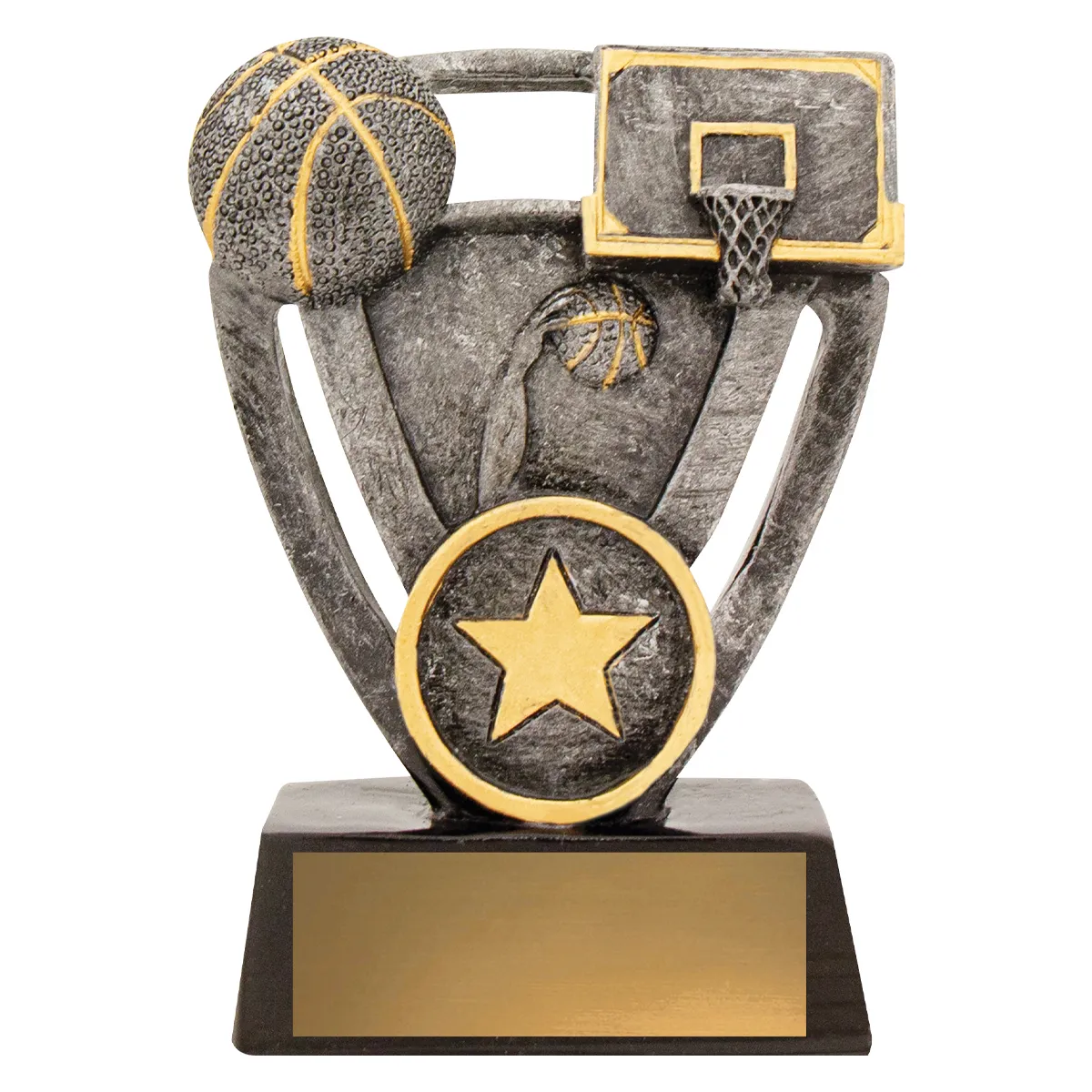 12734s-silver Silver basketball budget with resin construction