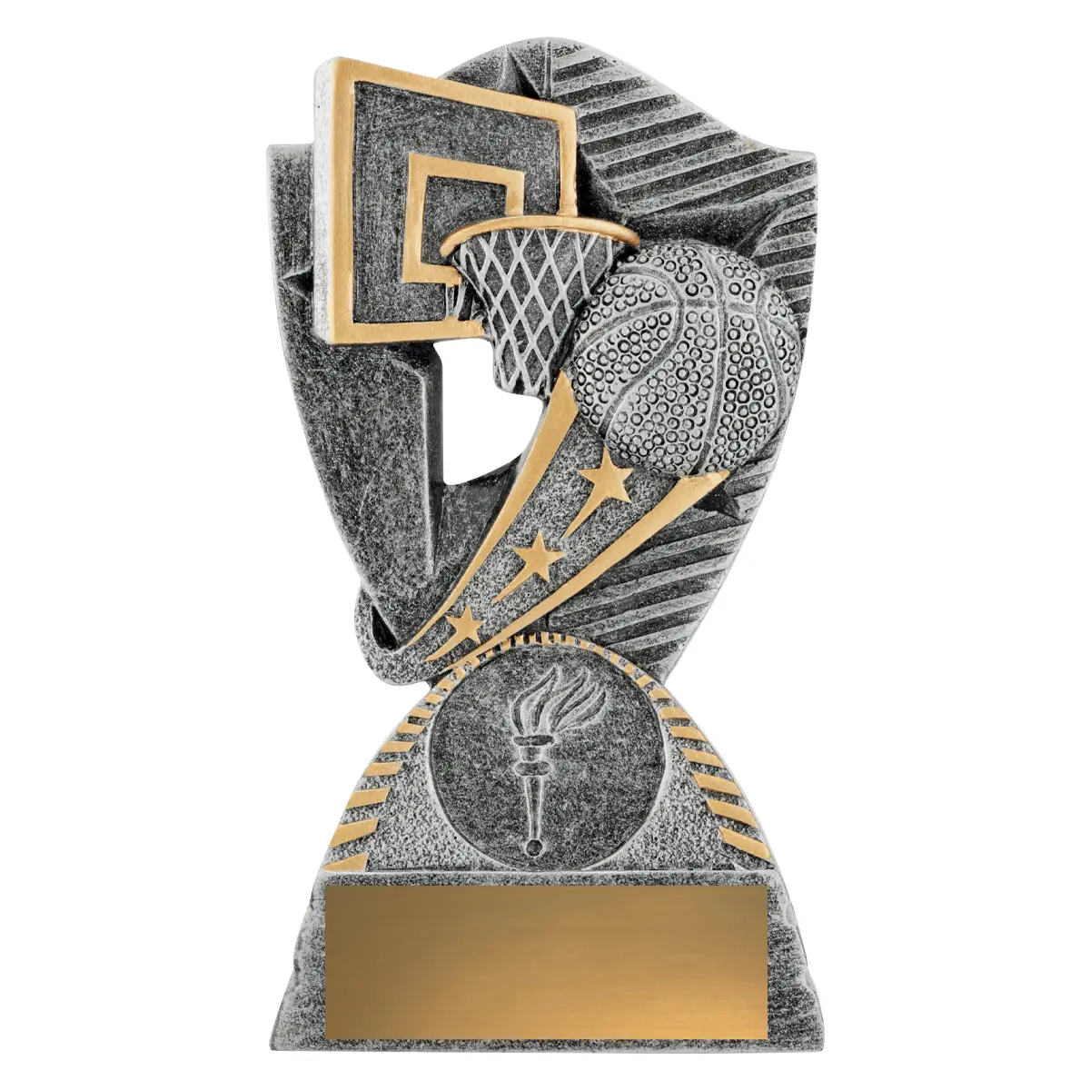Silver basketball gambit with resin construction