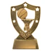 Gold basketball gold shield with resin construction