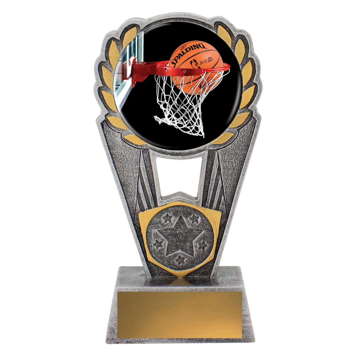 psc601a-silver Silver basketball polaris - colour with resin construction