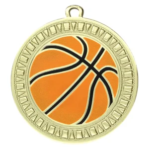 Shiny gold basketball spark with metal construction