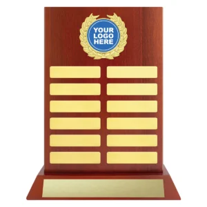 Walnut benchmark award with timber construction