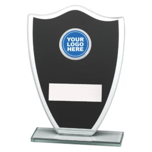 Black black shield with glass construction