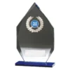 ga630a-blue Blue blue arrowhead with glass construction
