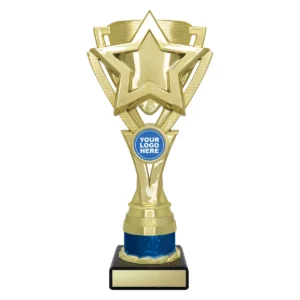 Blue blue kudos cup with plastic / marble construction