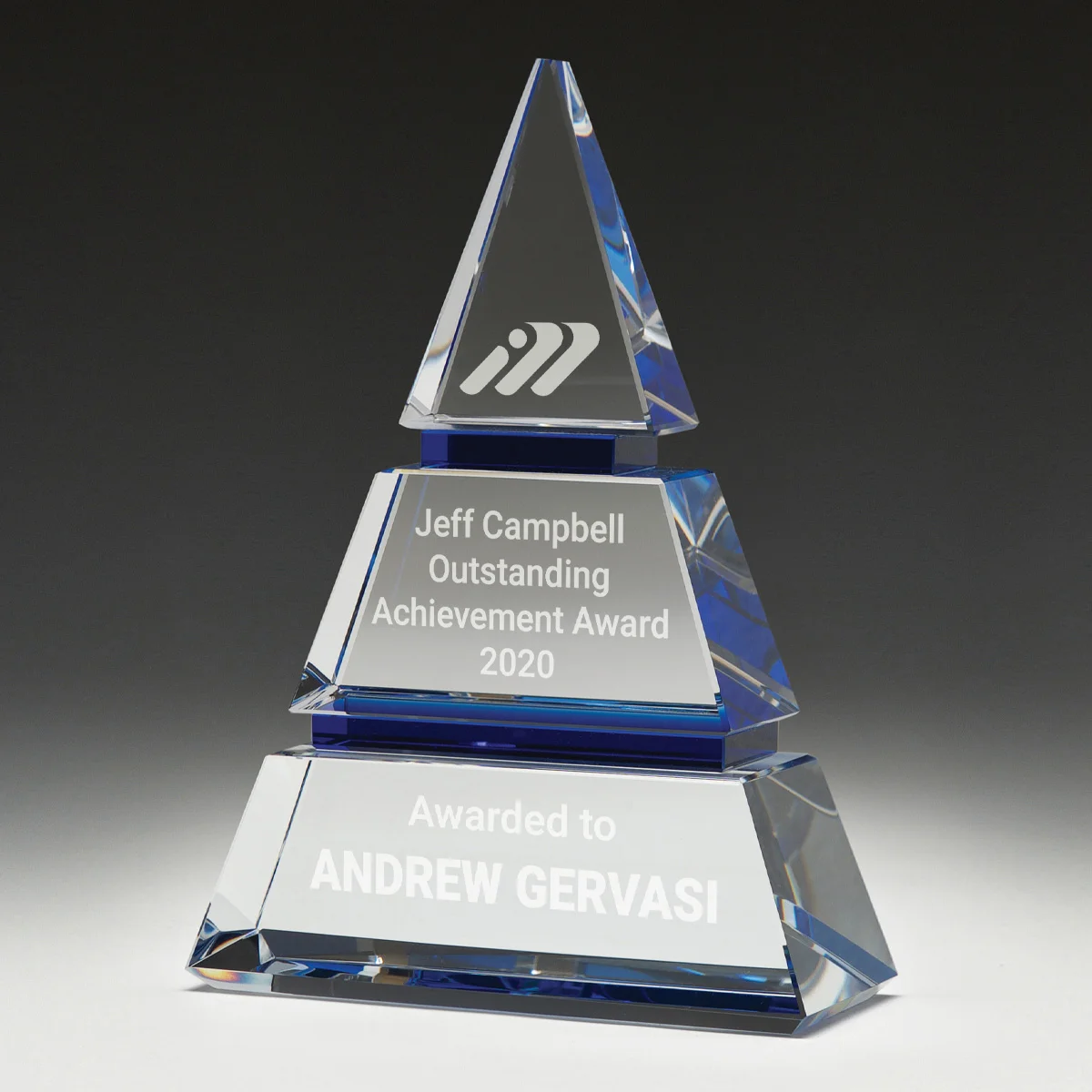 cy193-blue-grey-bg Blue blue pyramid crystal with crystal construction