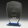 Blue blue shield award with glass construction