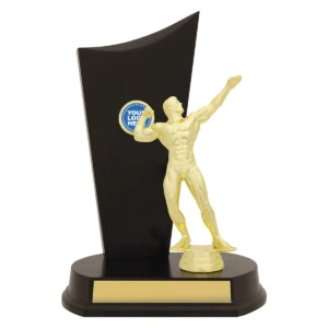 Gold bodybuilding timber crest with plastic / timber construction