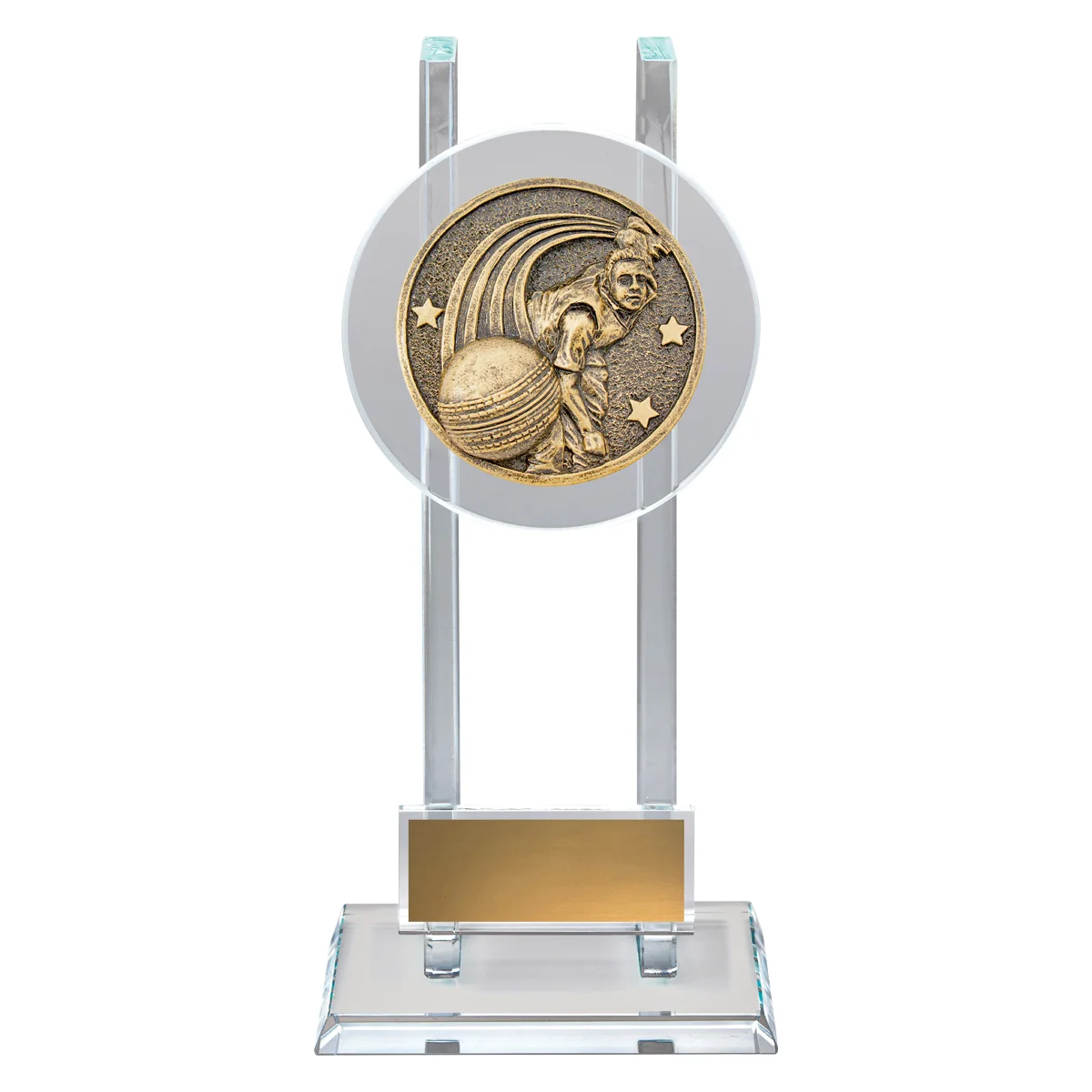 sg211a-gold Gold bowling spartan glass with glass construction