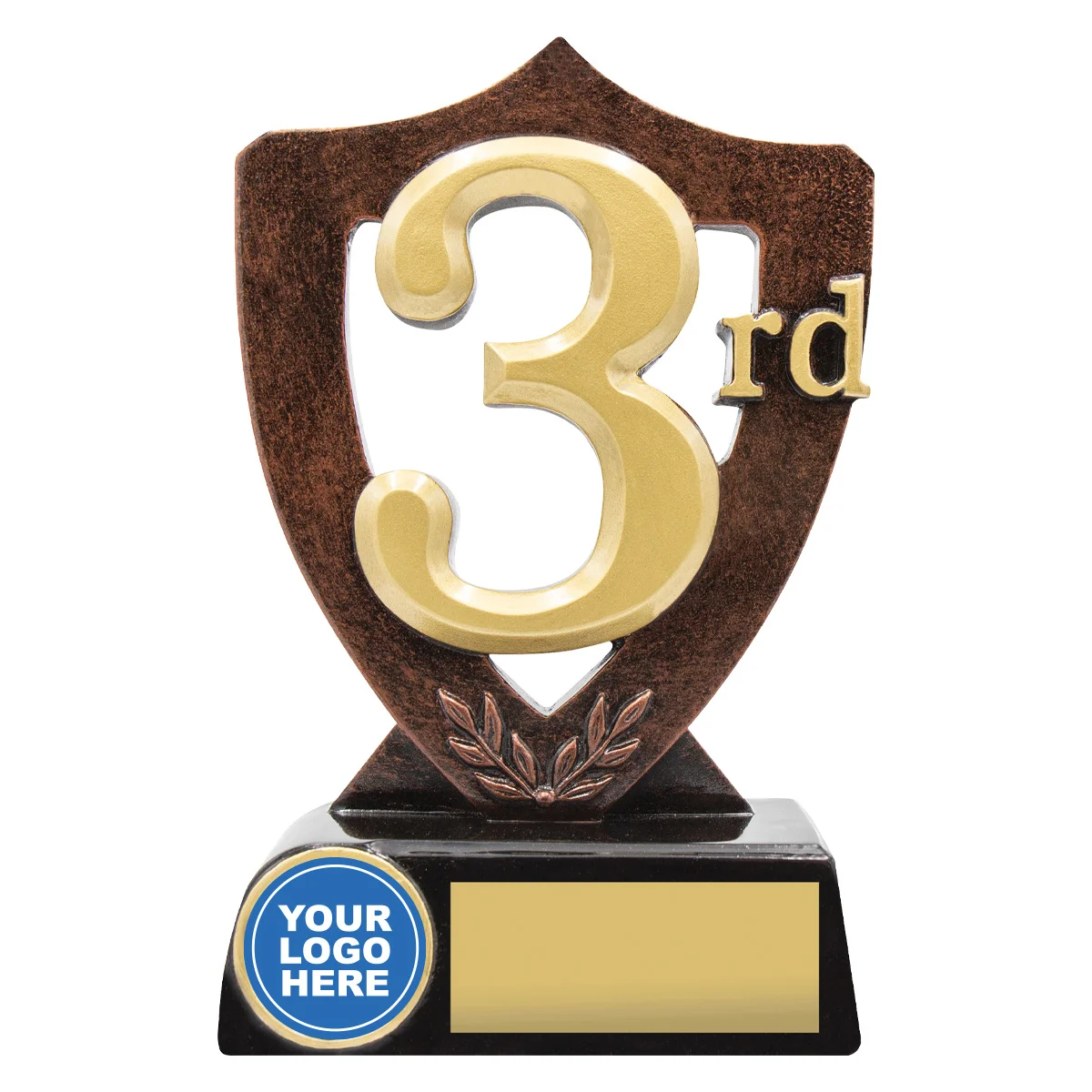 Bronze bronze shield for 3rd place with resin construction