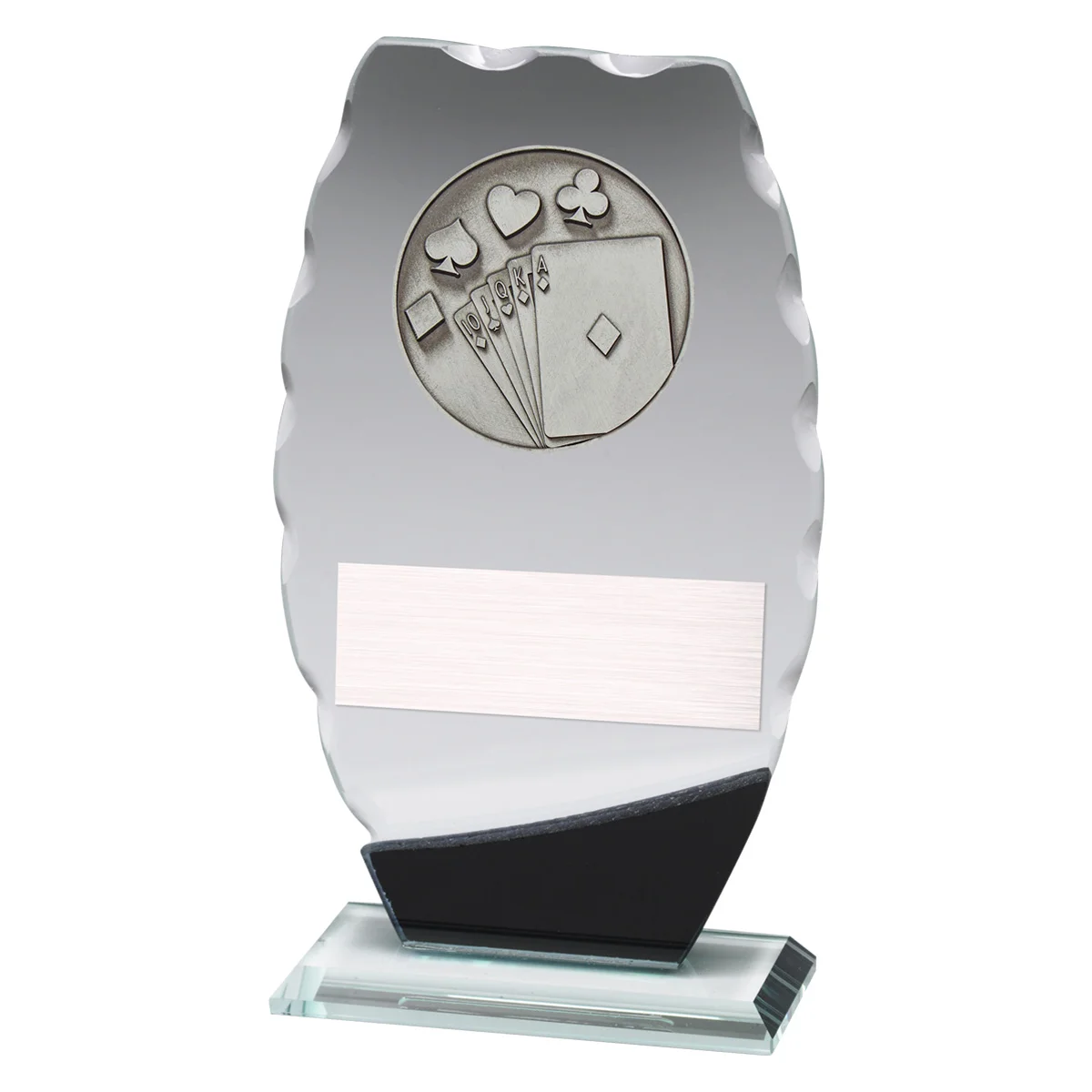 Cards clipped oval with glass construction