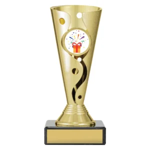 Gold carnival cup - birthday with plastic / marble construction
