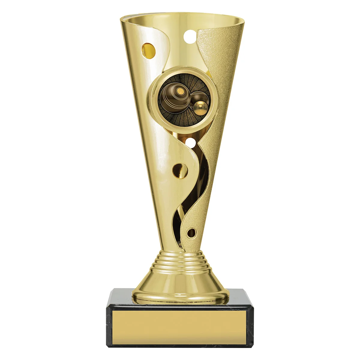 crv83a-gold Gold carnival cup - bowls with plastic / marble construction
