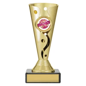 Gold carnival cup - dance with plastic / marble construction
