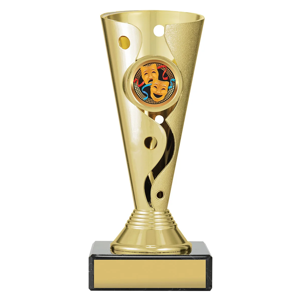 crv94a-gold Gold carnival cup - drama with plastic / marble construction