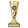 crv80a-gold Gold carnival cup - football / soccer with plastic / marble construction