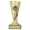 crv65a-gold Gold carnival cup - go kart with plastic / marble construction