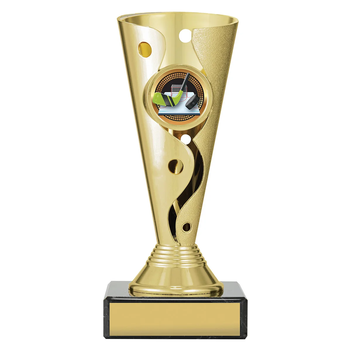 crv50a-gold Gold carnival cup - ice hockey with plastic / marble construction