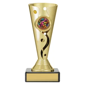Gold carnival cup - music with plastic / marble construction
