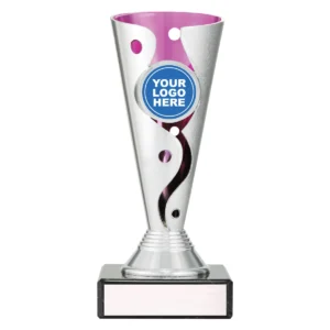 Pink carnival cup with plastic / marble construction