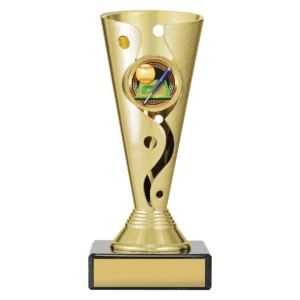 Gold carnival cup - softball with plastic / marble construction