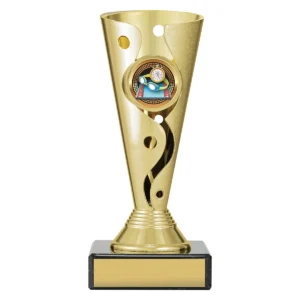 Gold carnival cup - swim with plastic / marble construction