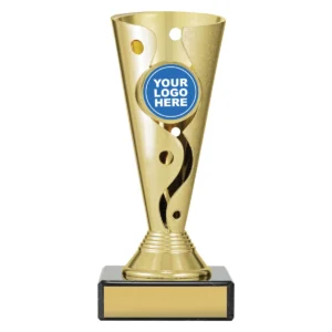 Gold carnival cup with plastic / marble construction