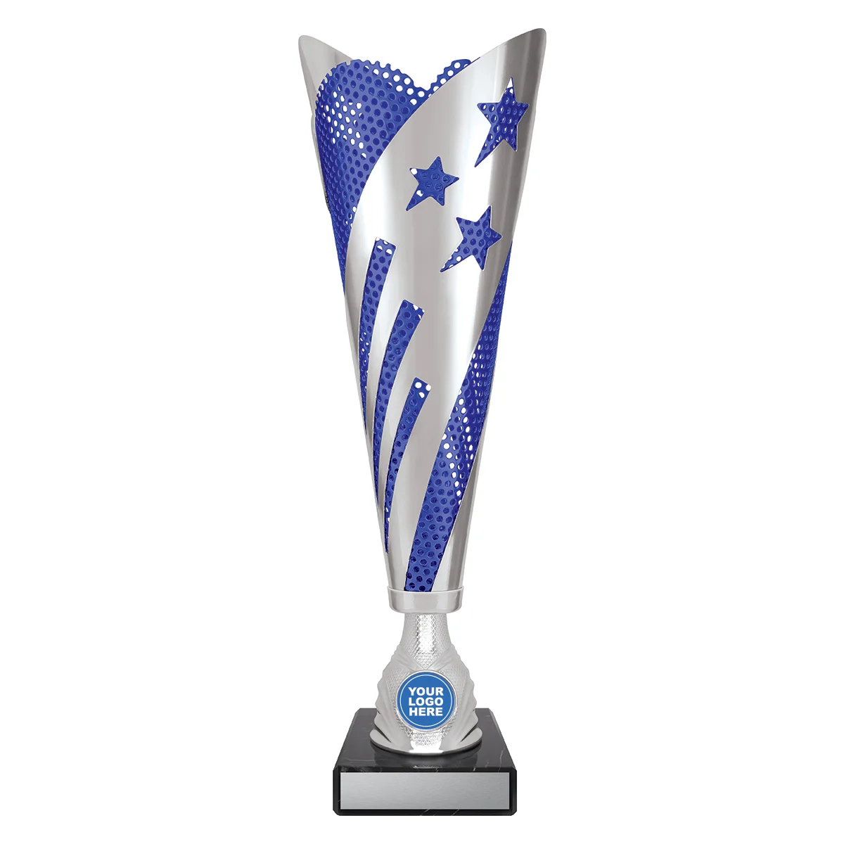 cup120a-blue Blue celestial - silver / blue with plastic / metal / marble construction