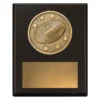 sp631a-black Black challenge plaque - aussie rules with timber construction