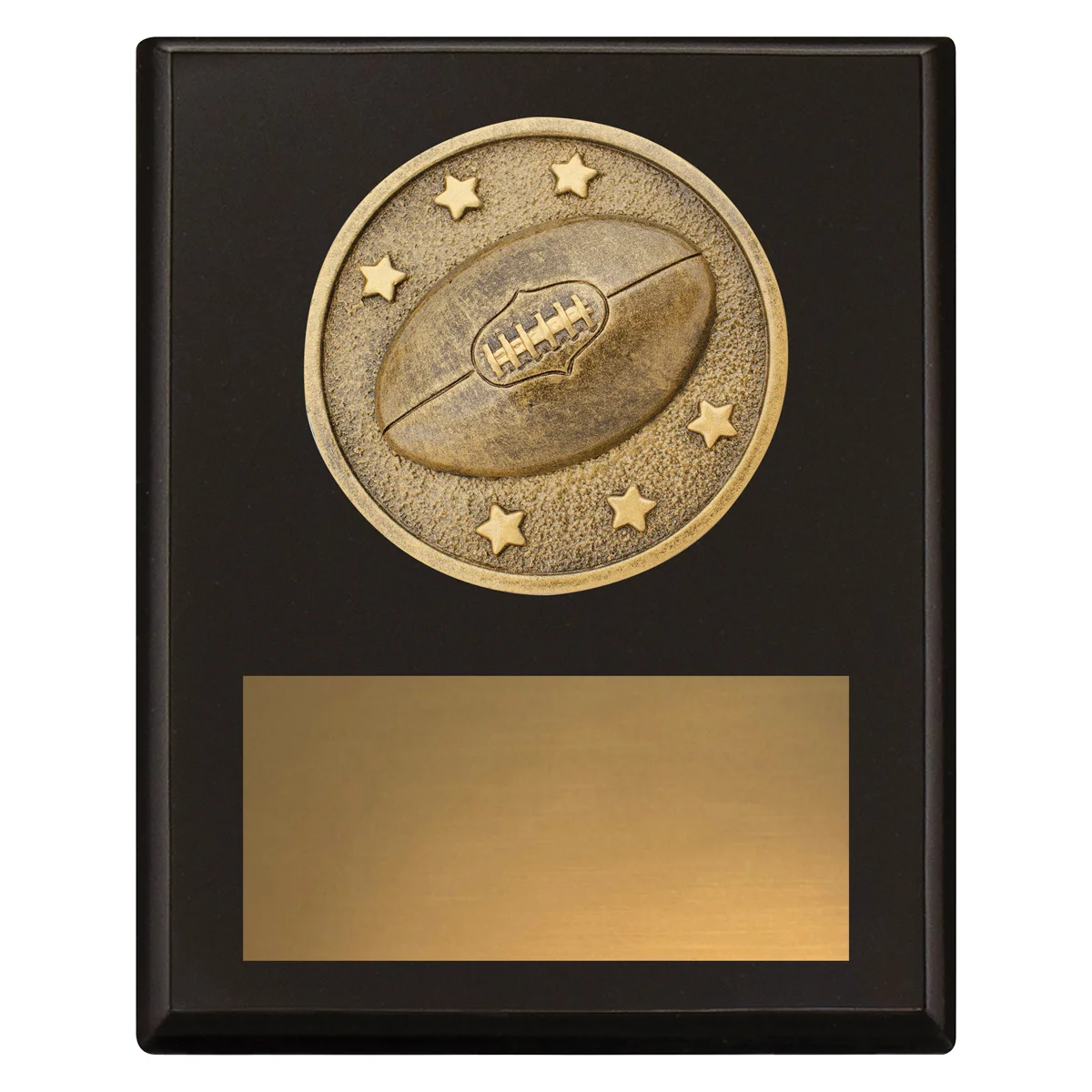 sp631a-black Black challenge plaque - aussie rules with timber construction
