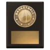sp634a-black Black challenge plaque - basketball with timber construction