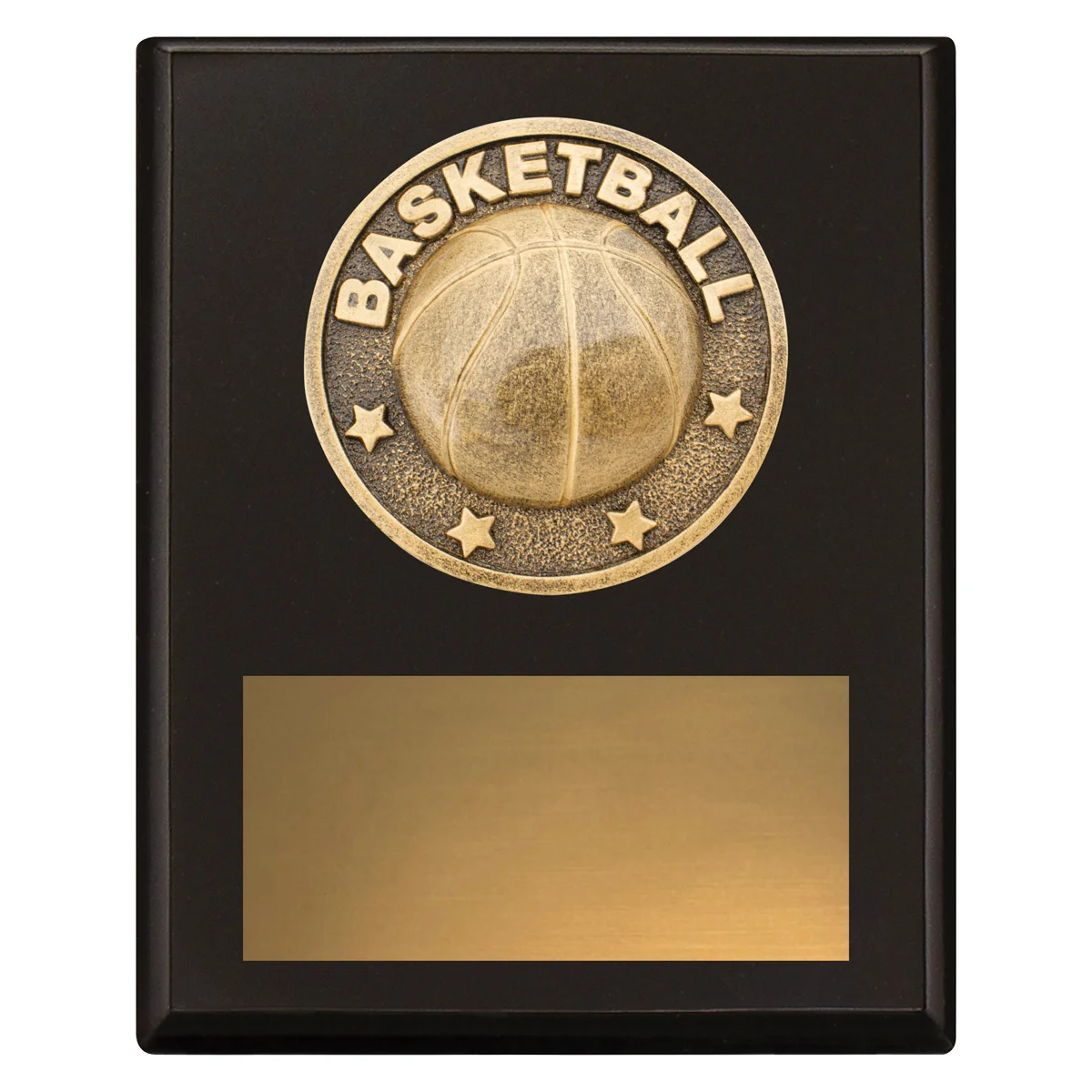 sp634a-black Black challenge plaque - basketball with timber construction