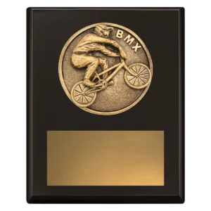 Black challenge plaque - bmx with timber construction
