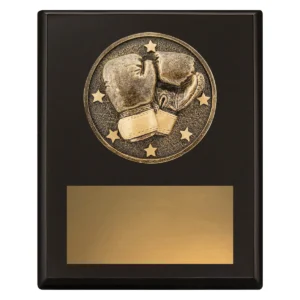 Black challenge plaque - boxing with timber construction
