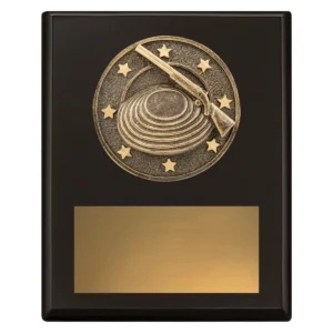 Black challenge plaque - clay pigeon with timber construction