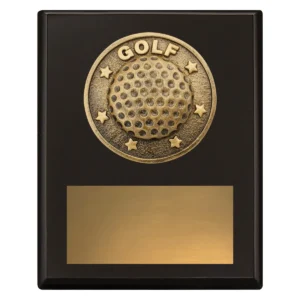 Black challenge plaque - golf with timber construction