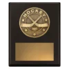 sp650a-black Black challenge plaque - ice hockey with timber construction