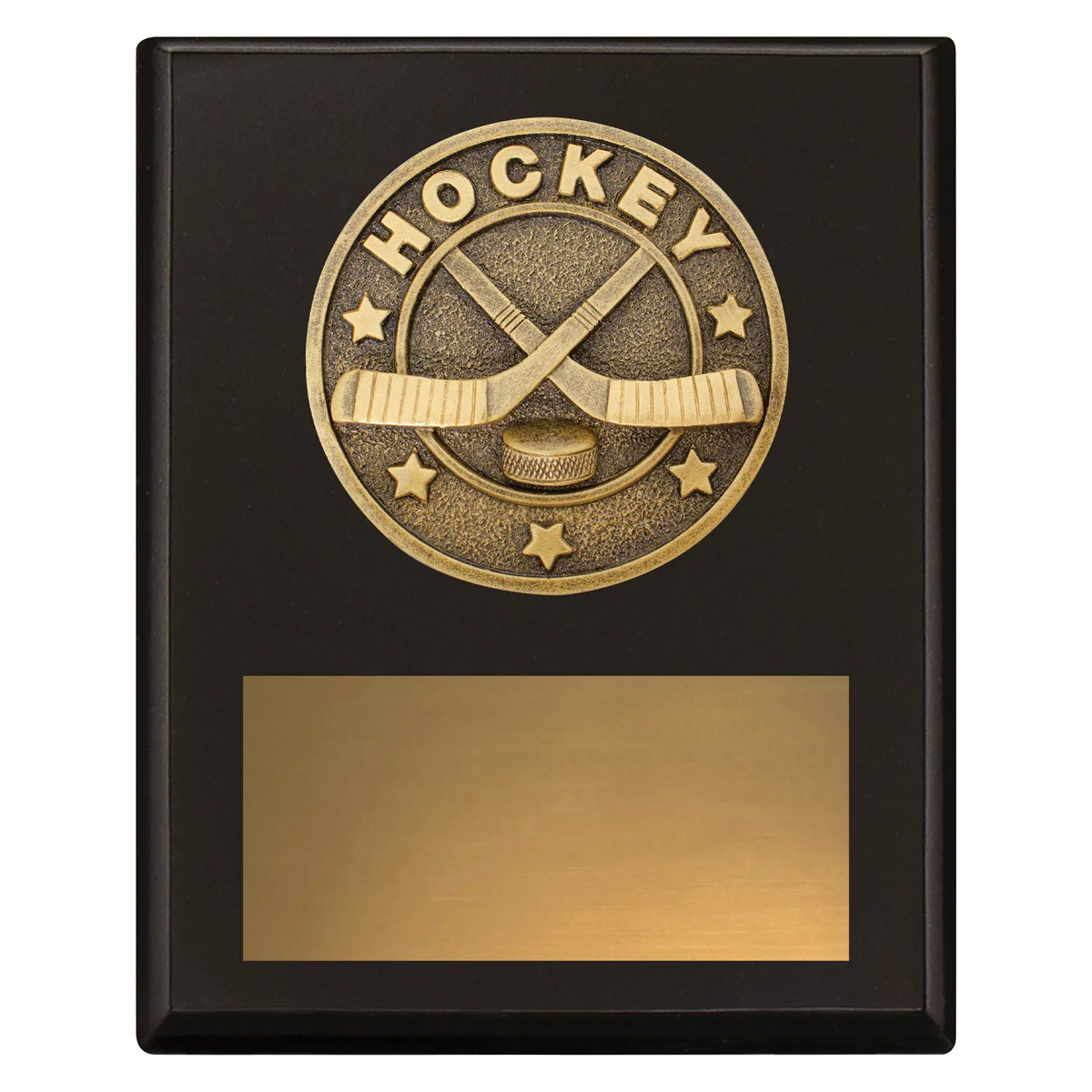 sp650a-black Black challenge plaque - ice hockey with timber construction