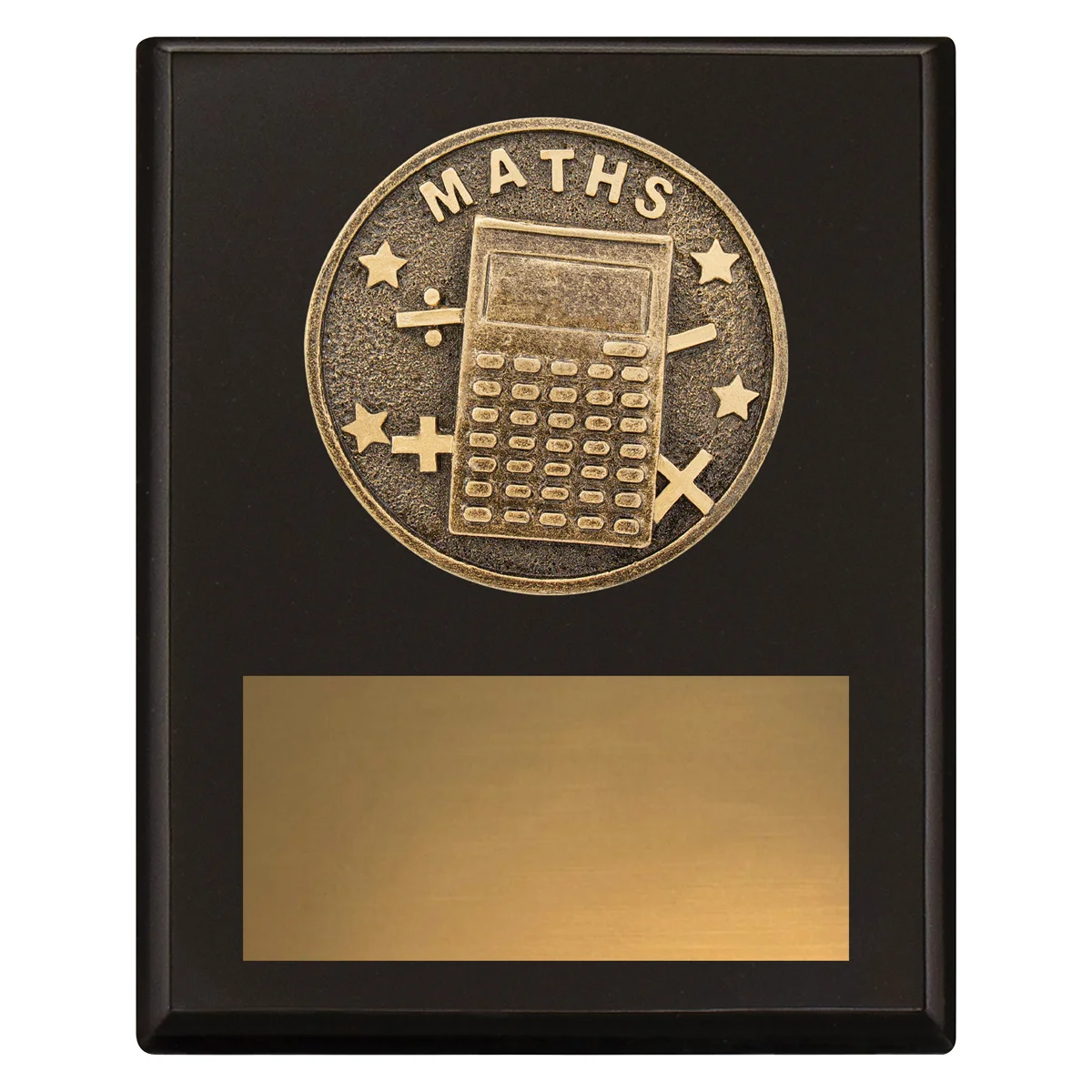 Black challenge plaque - maths with timber construction