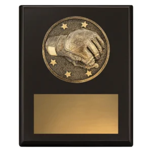 Black challenge plaque - mma with timber construction