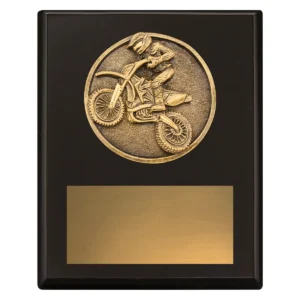 Black challenge plaque - motocross with timber construction