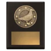 sp655a-black Black challenge plaque - pigeon with timber construction