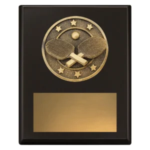 Black challenge plaque - table tennis with timber construction